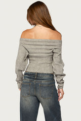 Leva Off Shoulder Knitted Sweater