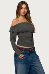Celie Off Shoulder Tie Top