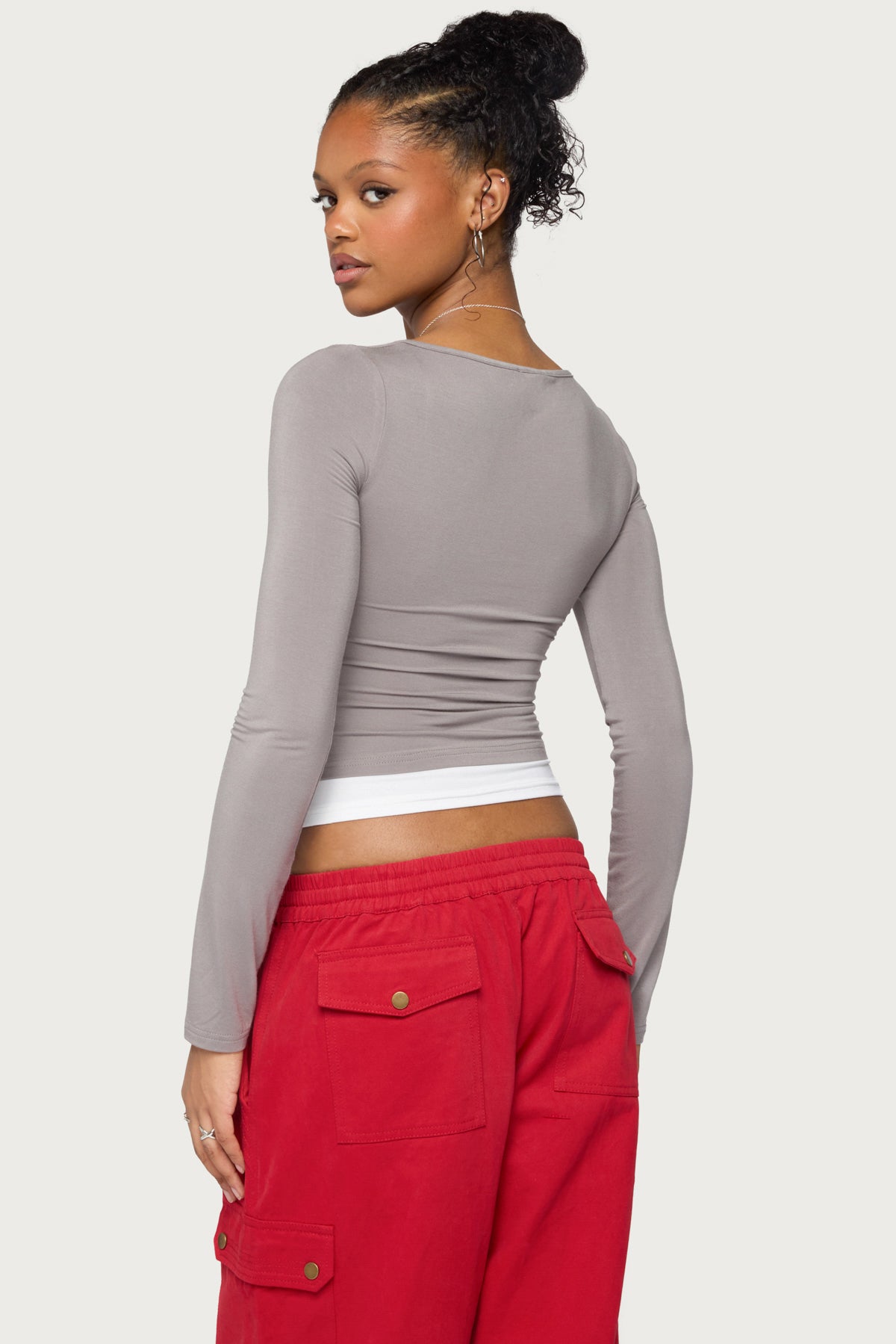 Maira Long Sleeve Constrast Layered Top