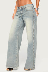 Teala Studded Low Rise Baggy Jeans