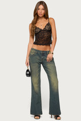 Olia Sheer Lace Tank Top