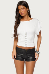 Fari Hook & Eye Ruched Top