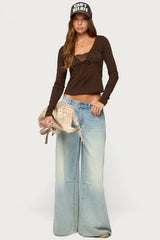 Saela Lacey Long Sleeve Top