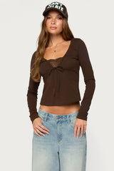 Saela Lacey Long Sleeve Top