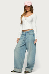 Saela Lacey Long Sleeve Top