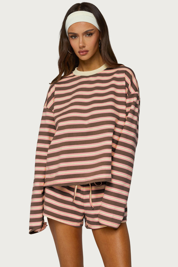 Blanchy Striped Long Sleeve Top