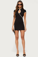 Paira Cutout High Neck Mini Dress