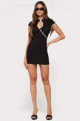 Paira Cutout High Neck Mini Dress