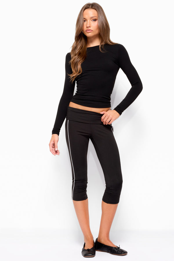 Ulay Stripey Foldover Capri Pants