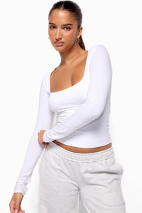 Jeana Scoop Neck Long Sleeve Top