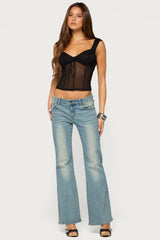 Uli Sheer Mesh Wide Strap Top