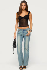 Uli Sheer Mesh Wide Strap Top