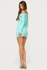 Makia Knitted Off Shoulder Mini Dress