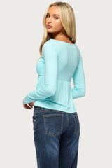 Edra Long Sleeve Babydoll Top