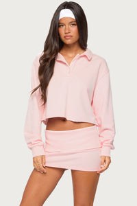 Cello Cropped Polo Sweatshirt