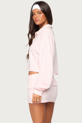 Cello Cropped Polo Sweatshirt