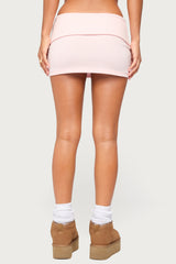 Cello Foldover Mini Skirt