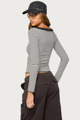 Jaela Lacey Striped Top