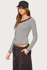Jaela Lacey Striped Top