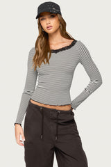 Jaela Lacey Striped Top