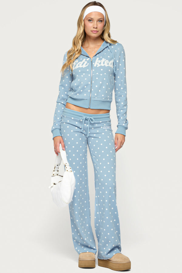 Dilly Polka Dot Waffle Pants