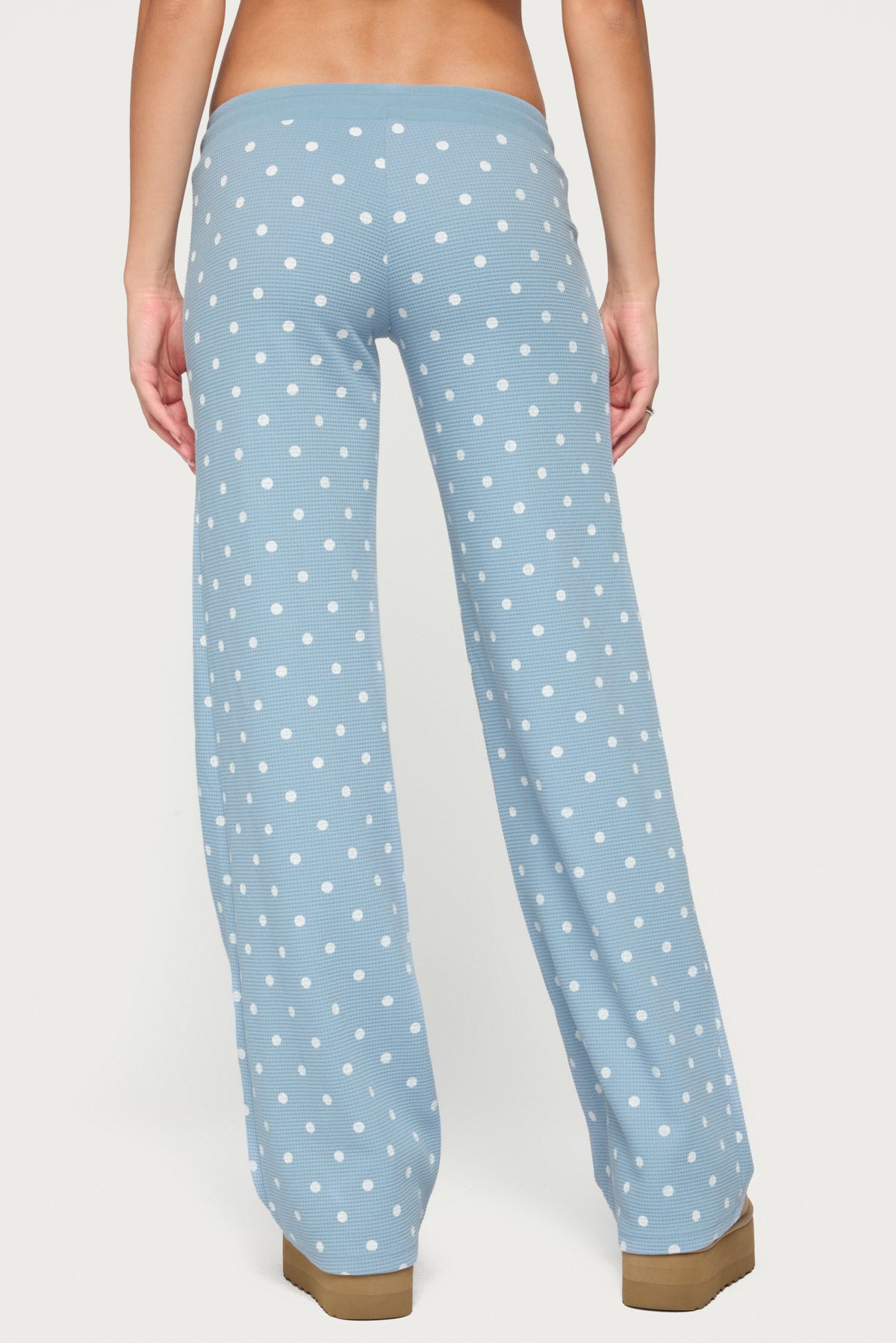 Dilly Polka Dot Waffle Pants