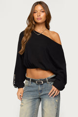 Gella Long Sleeve Knit Crop Top