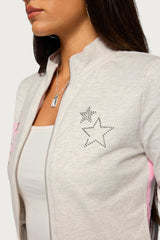 Starry Zip Up Long Sleeve Top