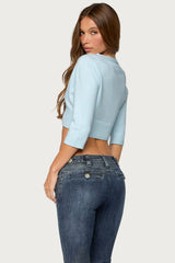 Sanda Three-Quarter Sleeve Crop Top
