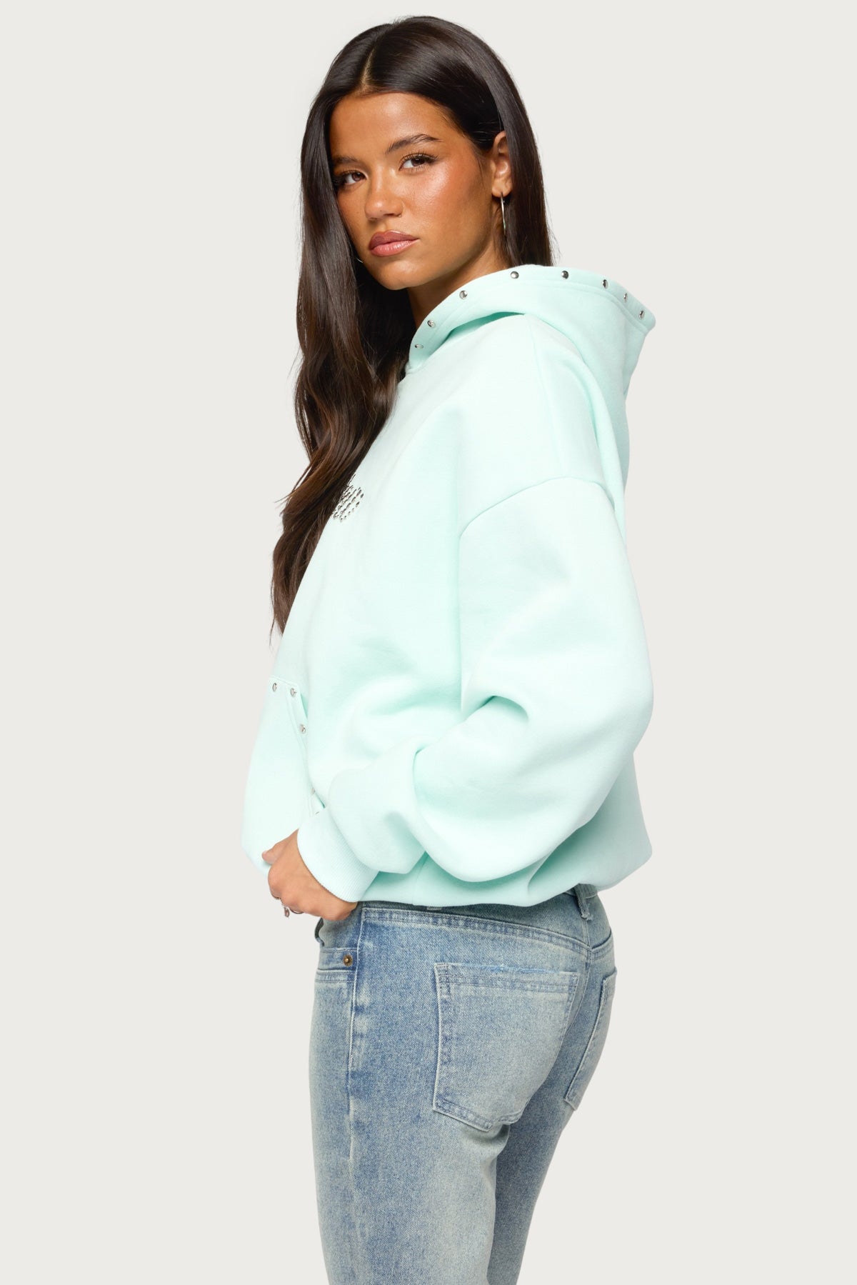 Edikted Rockstar Studded Hoodie