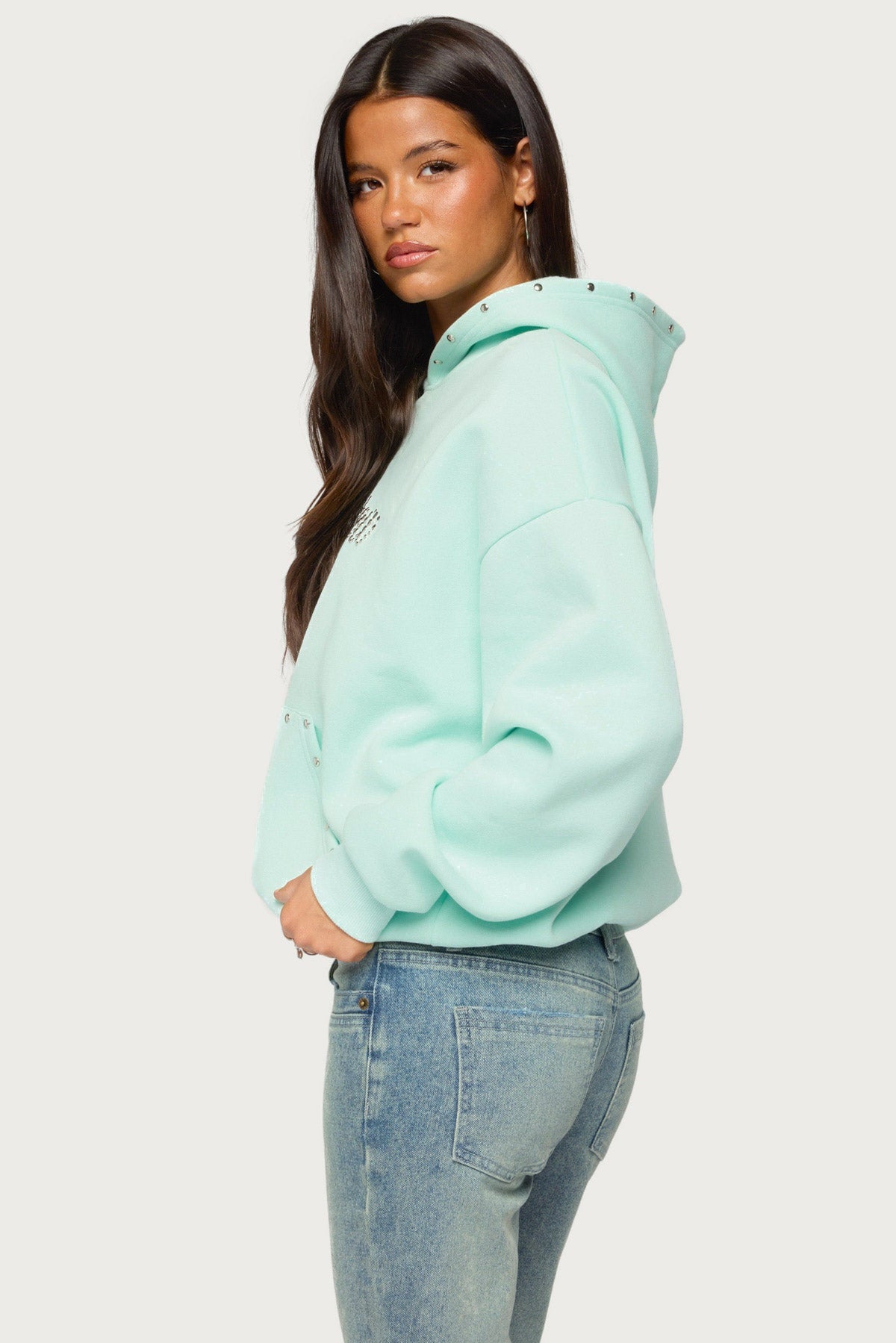 Edikted Rockstar Studded Hoodie