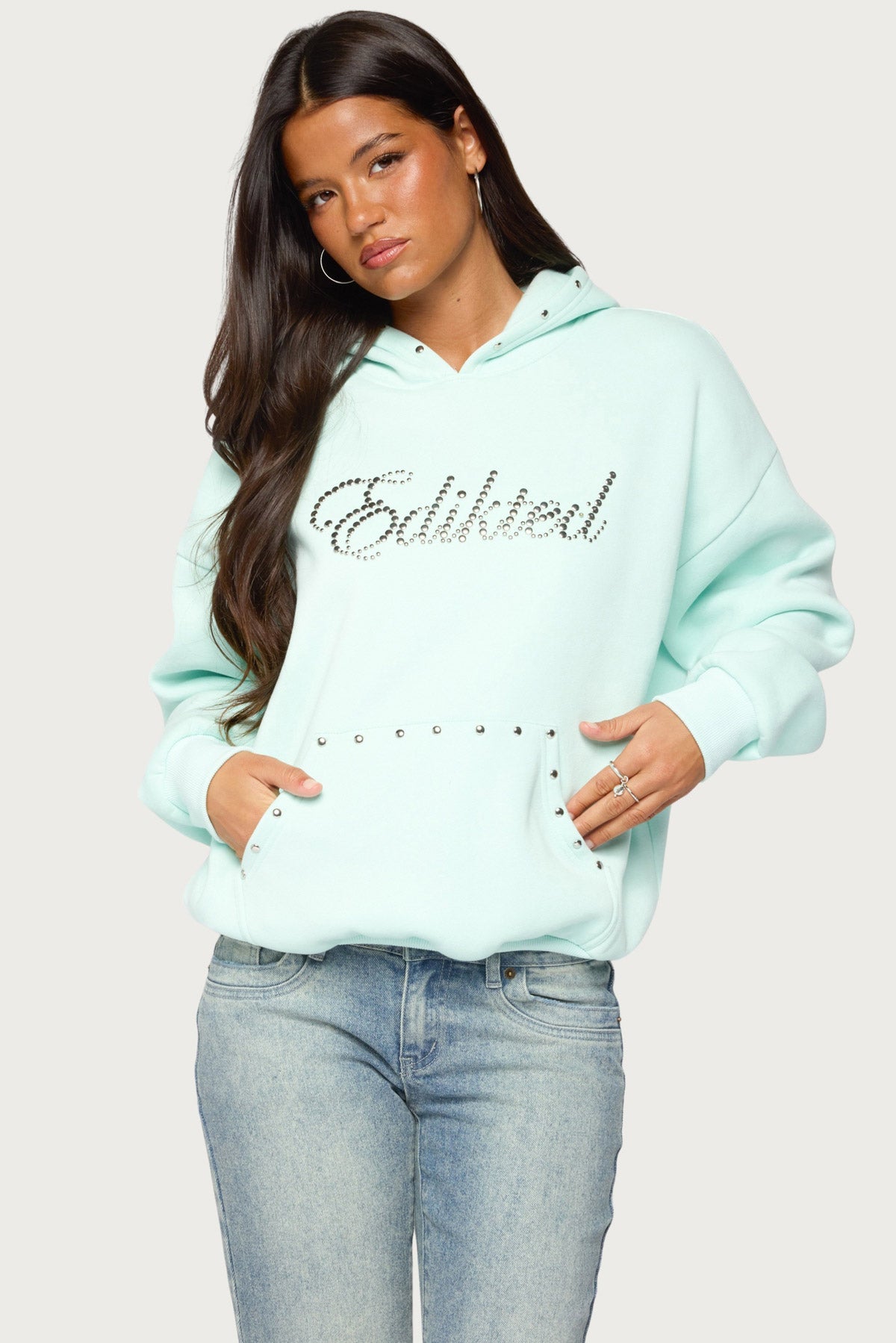 Edikted Rockstar Studded Hoodie