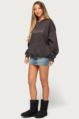 Edikted Rockstar Studded Hoodie