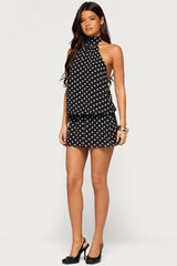 Laira Chiffon High Neck Mini Dress