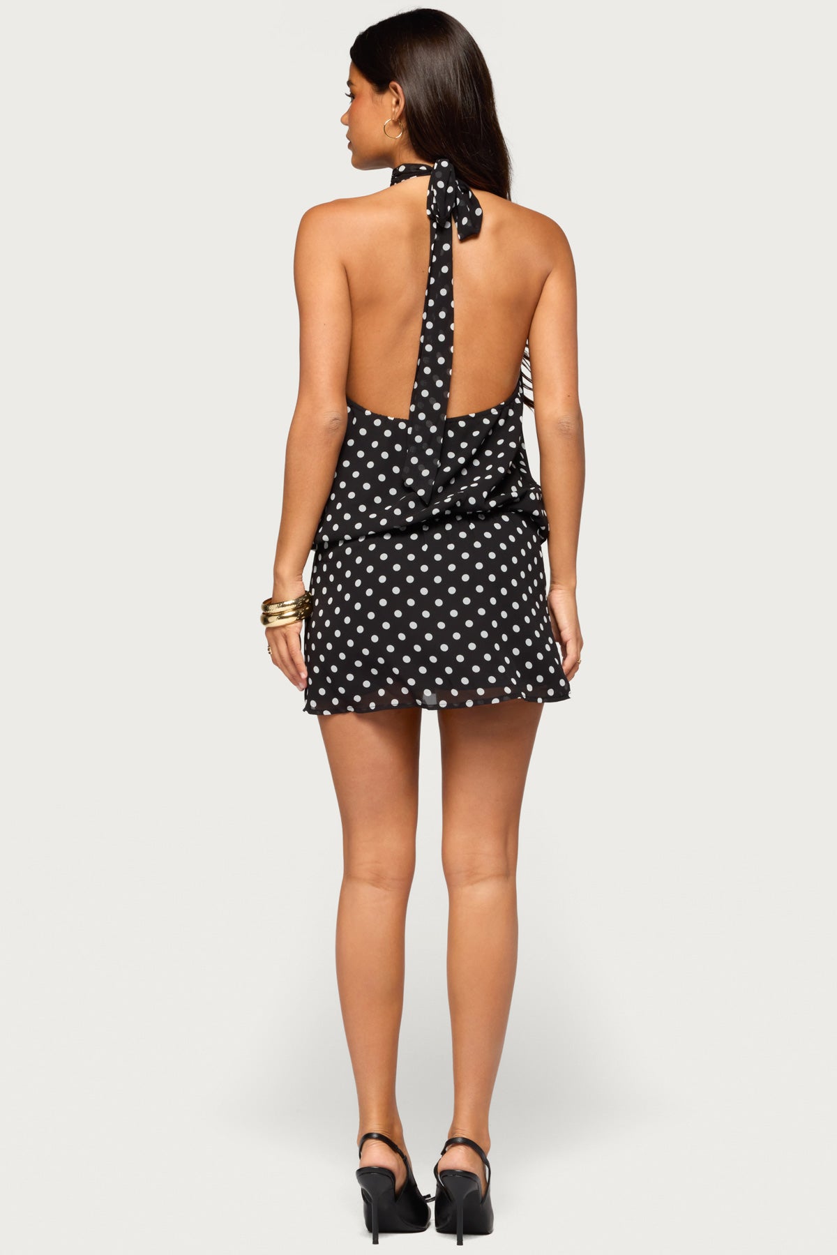 Laira Chiffon High Neck Mini Dress