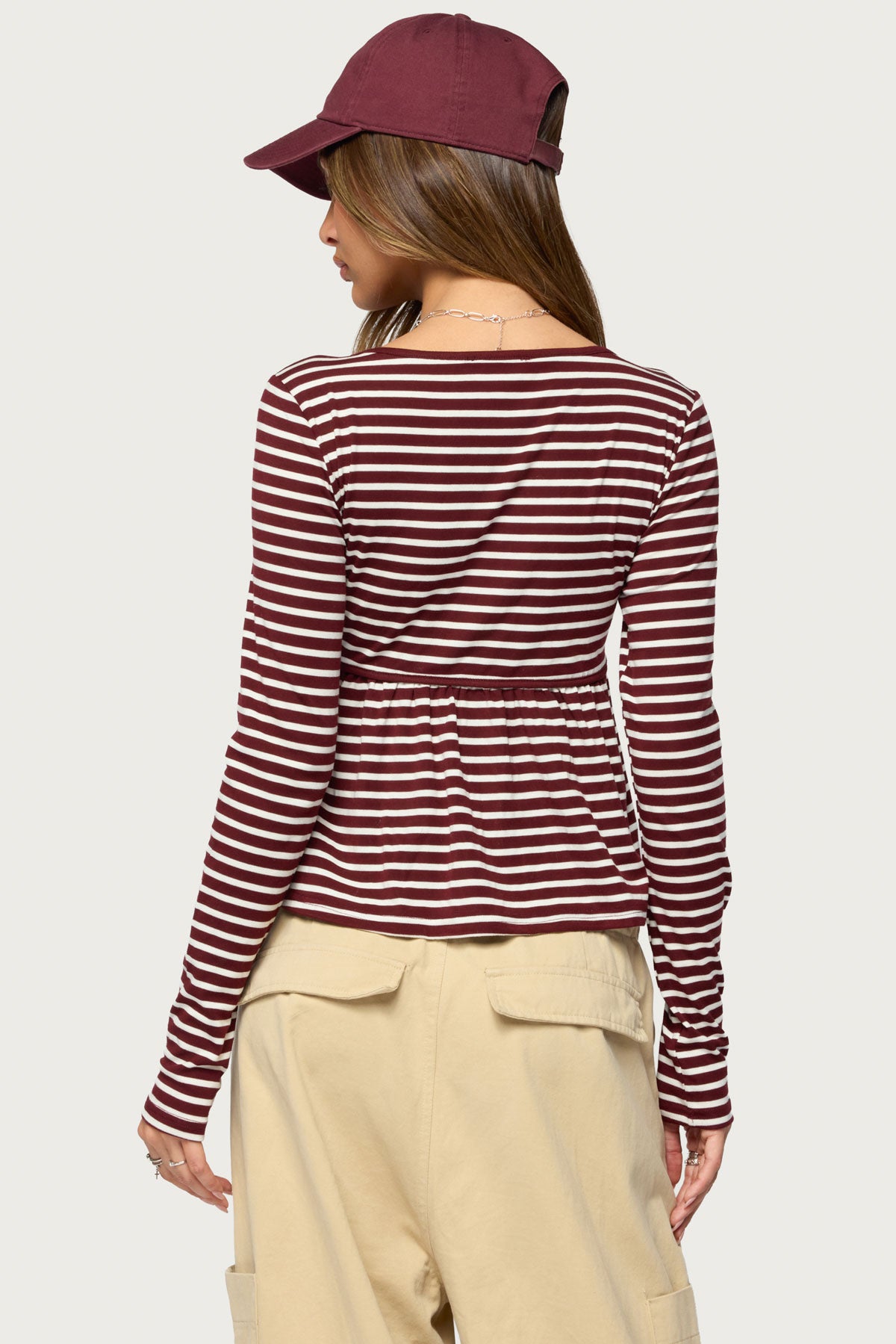 Becka Striped Babydoll Top