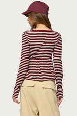Becka Striped Babydoll Top