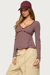 Becka Striped Babydoll Top