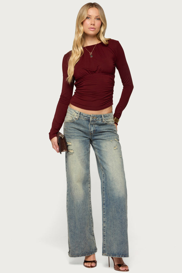 Naela Cowl Back Long Sleeve Top