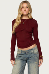 Naela Cowl Back Long Sleeve Top