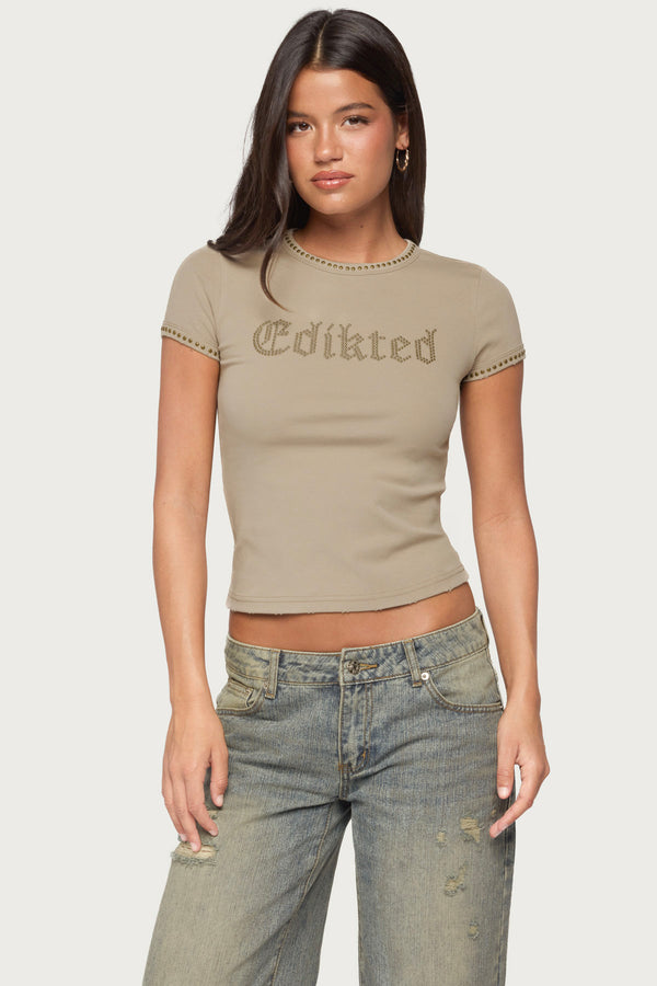 Edikted Studded T Shirt