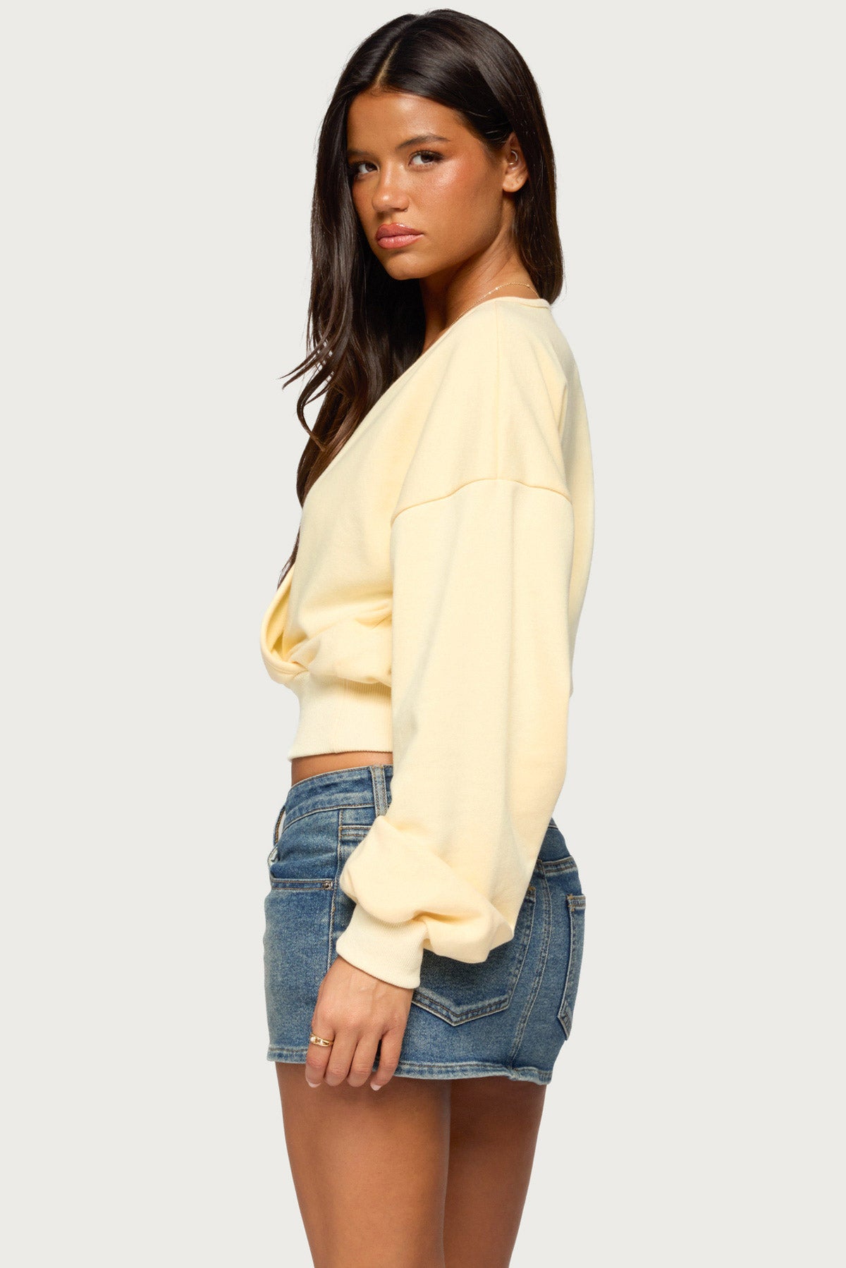 Narli Wrap Cropped Sweatshirt