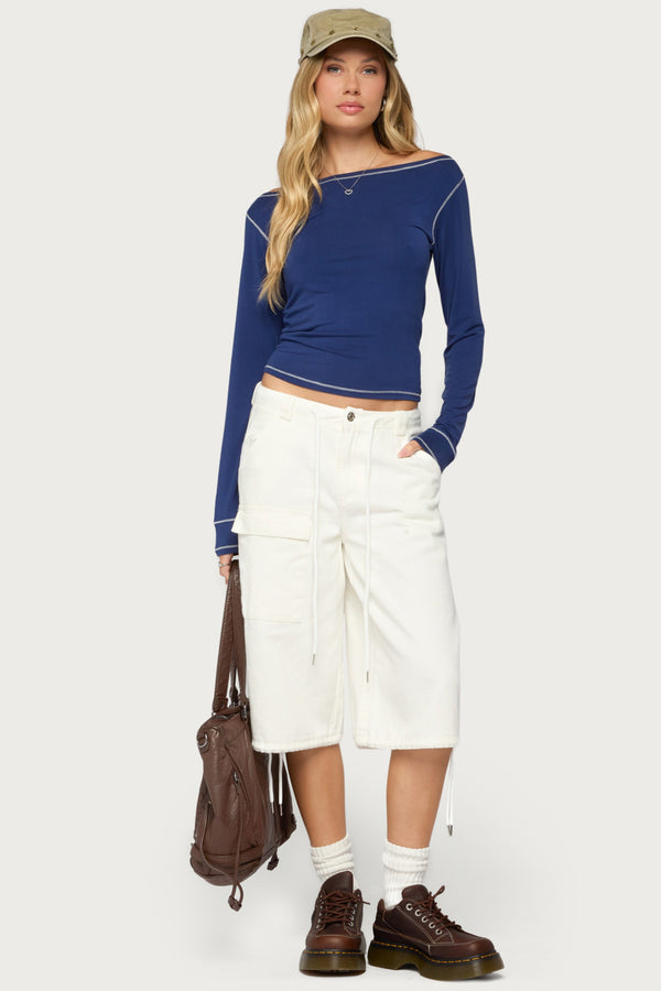 Brooklynn Boat Neck Long Sleeve Top