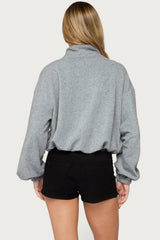 Olysa High Neck Oversized Fleece Jacket
