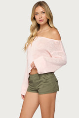 Deja Knit Off Shoulder Asymmetric Top