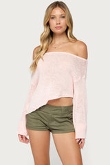 Deja Knit Off Shoulder Asymmetric Top