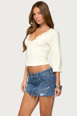 Pali V Neck Gemstone Top