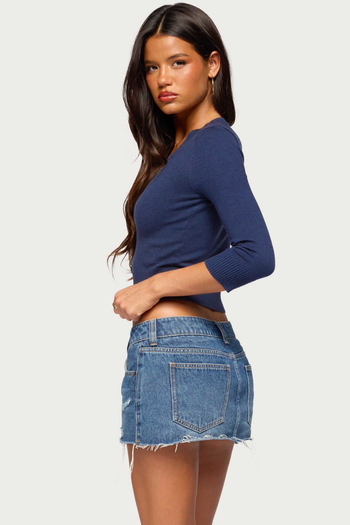 Camren Three-Quarter Sleeve Knit Sweater