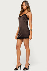 Olya Lacey Satin Effect Mini Dress