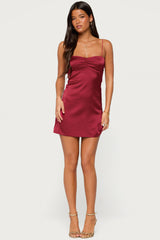 Taira Satin Effect Mini Dress